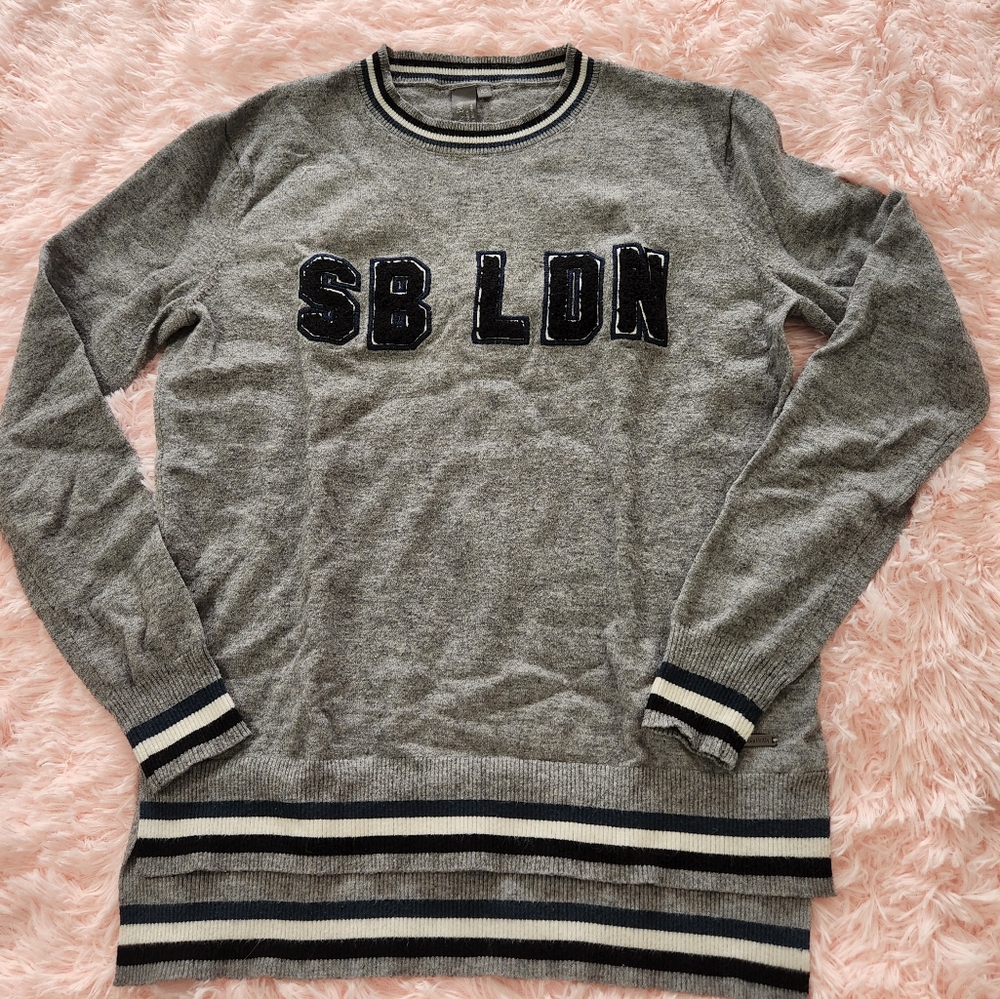 Sweaty Betty London Gray Logo Crewneck Sweater